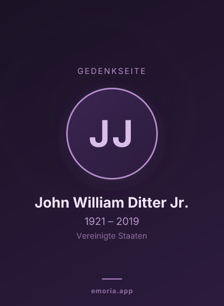 Gedenkportrait von John William Ditter Jr.