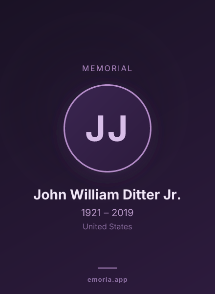 Memorial portrait of John William Ditter Jr.