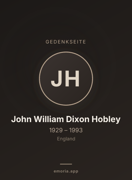 Gedenkportrait von John William Dixon Hobley