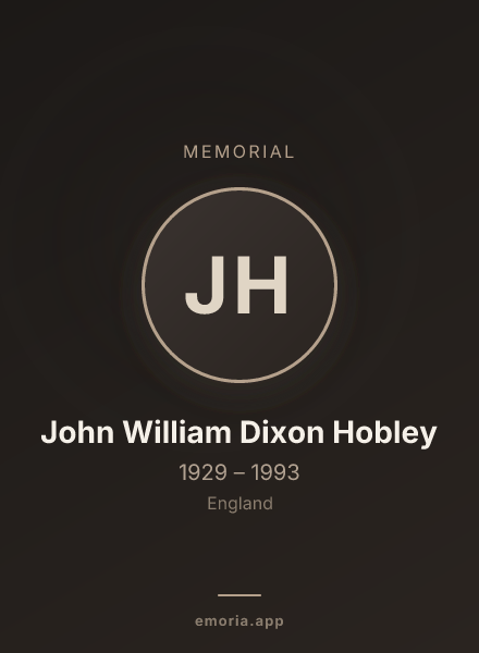 Memorial portrait of John William Dixon Hobley