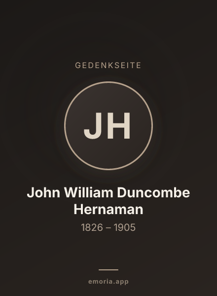 Gedenkportrait von John William Duncombe Hernaman