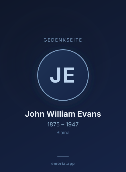Gedenkportrait von John William Evans