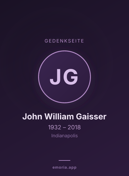 Gedenkportrait von John William Gaisser
