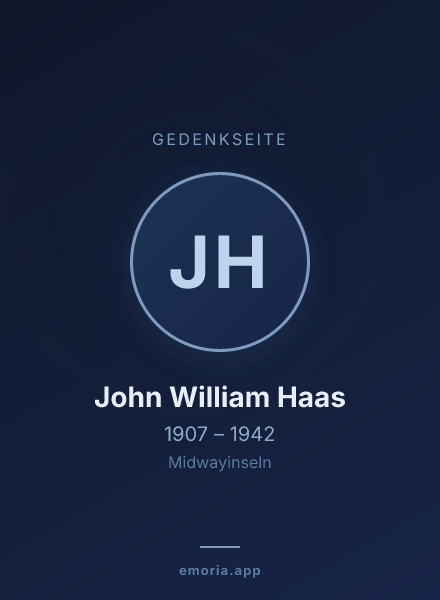 Gedenkportrait von John William Haas