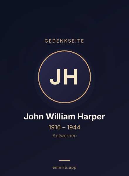 Gedenkportrait von John William Harper