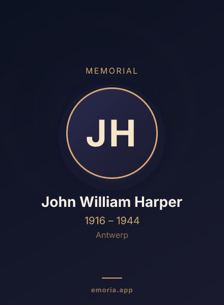 Memorial portrait of John William Harper