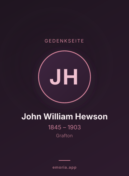 Gedenkportrait von John William Hewson