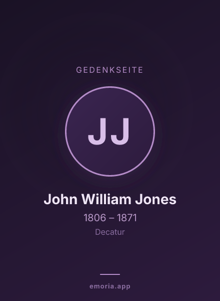 Gedenkportrait von John William Jones