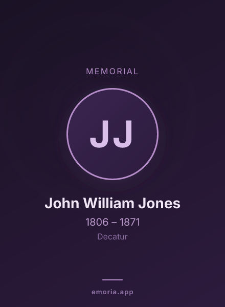 Memorial portrait of John William Jones