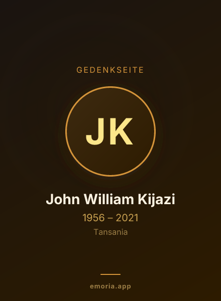 Gedenkportrait von John William Kijazi