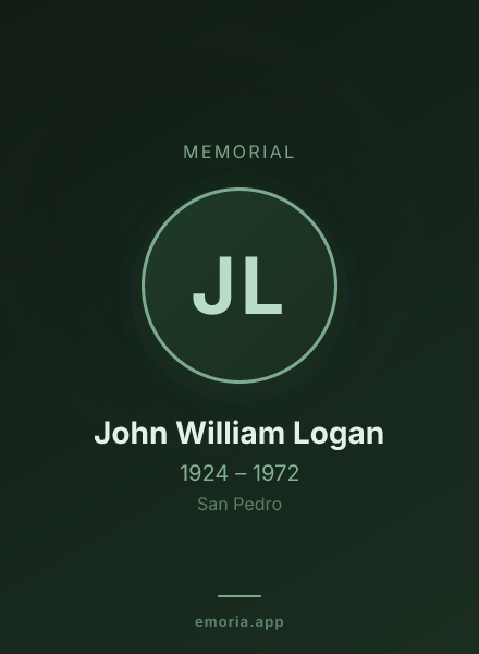 Memorial portrait of John William Logan