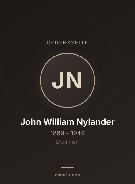 Gedenkportrait von John William Nylander