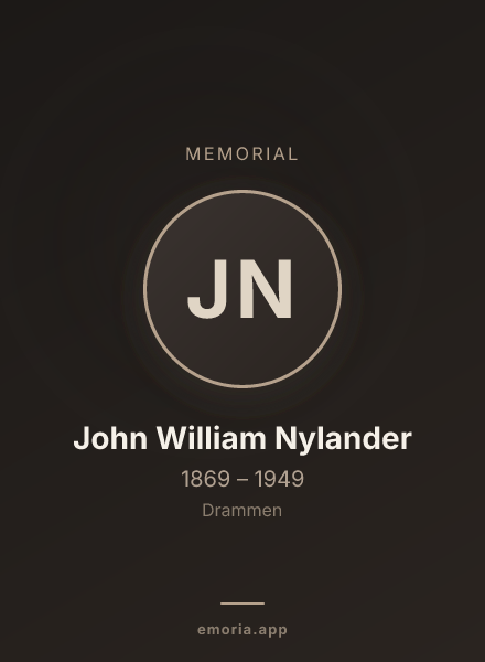 Memorial portrait of John William Nylander