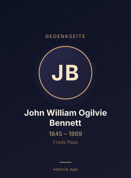 Gedenkportrait von John William Ogilvie Bennett