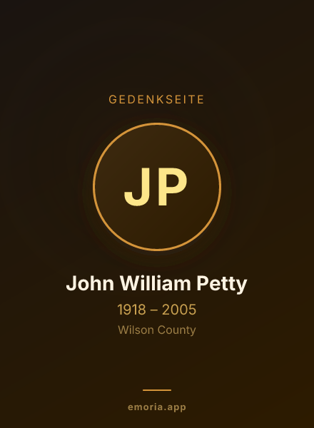 Gedenkportrait von John William Petty