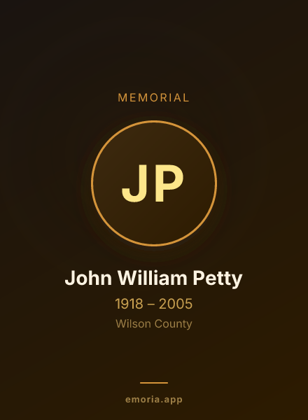 Memorial portrait of John William Petty