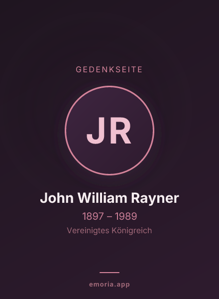 Gedenkportrait von John William Rayner