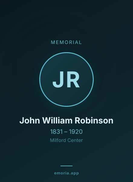 Memorial portrait of John William Robinson