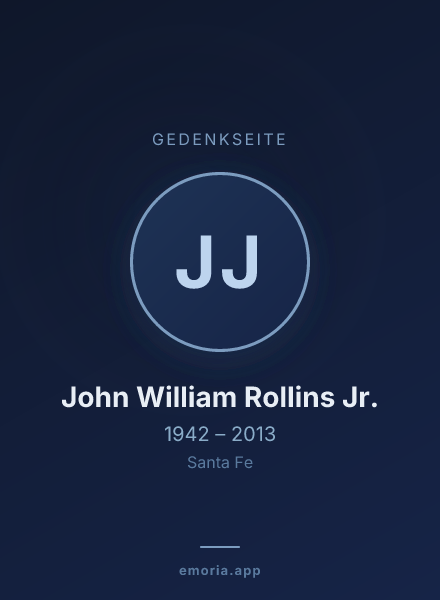 Gedenkportrait von John William Rollins Jr.