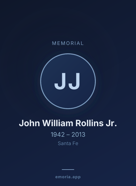 Memorial portrait of John William Rollins Jr.