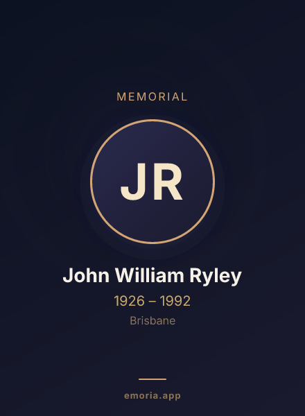 Memorial portrait of John William Ryley