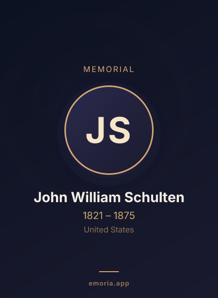 Memorial portrait of John William Schulten