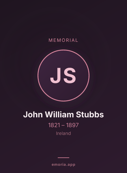 Memorial portrait of John William Stubbs