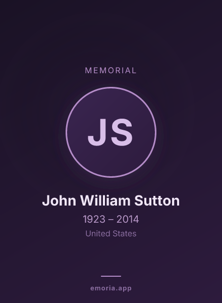 Memorial portrait of John William Sutton