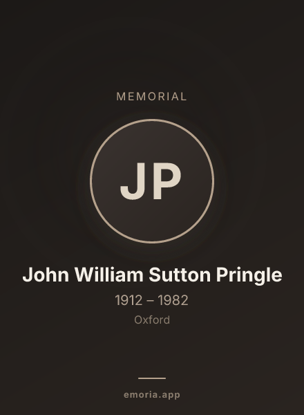 Memorial portrait of John William Sutton Pringle