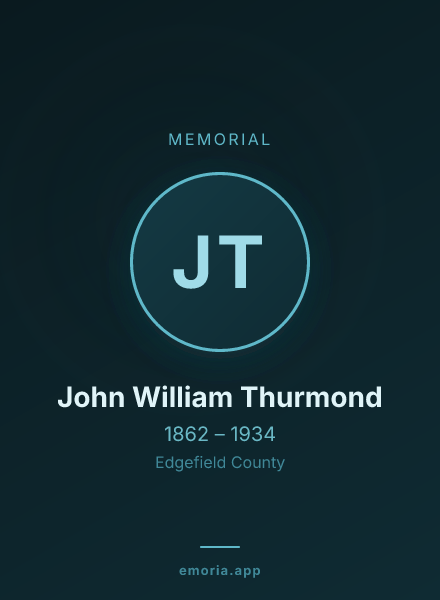 Memorial portrait of John William Thurmond