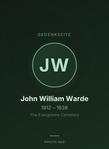 Gedenkportrait von John William Warde