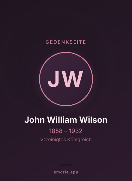 Gedenkportrait von John William Wilson