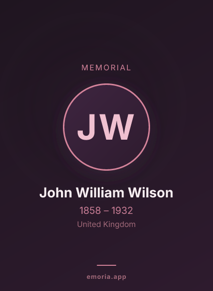 Memorial portrait of John William Wilson