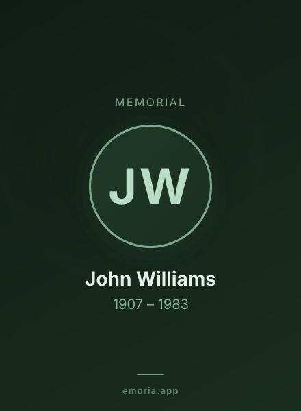 Memorial portrait of John Williams
