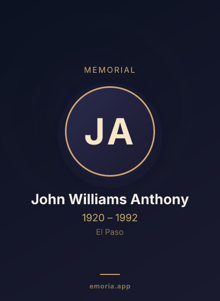 Memorial portrait of John Williams Anthony