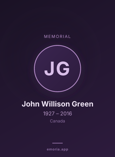 Memorial portrait of John Willison Green