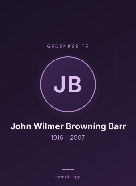 Gedenkportrait von John Wilmer Browning Barr
