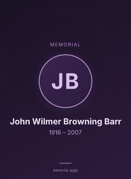 Memorial portrait of John Wilmer Browning Barr
