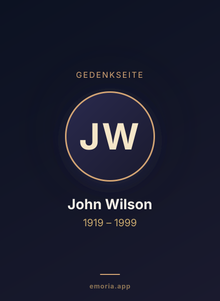 Gedenkportrait von John Wilson