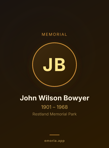 Memorial portrait of John Wilson Bowyer