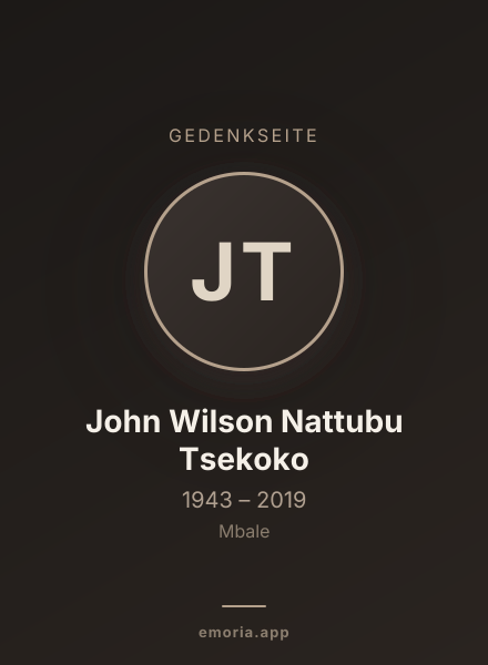 Gedenkportrait von John Wilson Nattubu Tsekoko