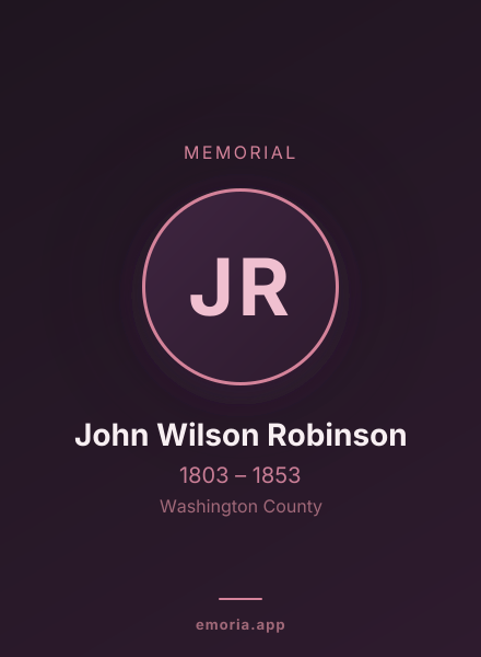 Memorial portrait of John Wilson Robinson