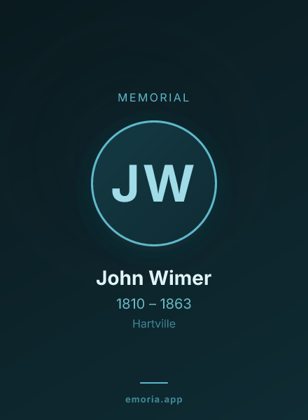 Memorial portrait of John Wimer