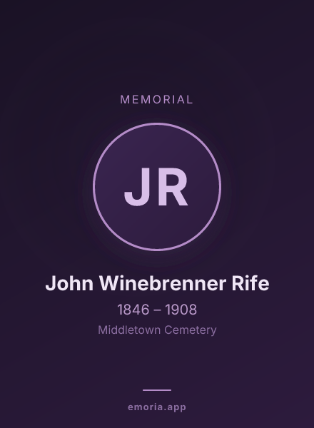 Memorial portrait of John Winebrenner Rife