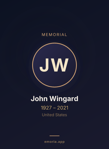 Memorial portrait of John Wingard
