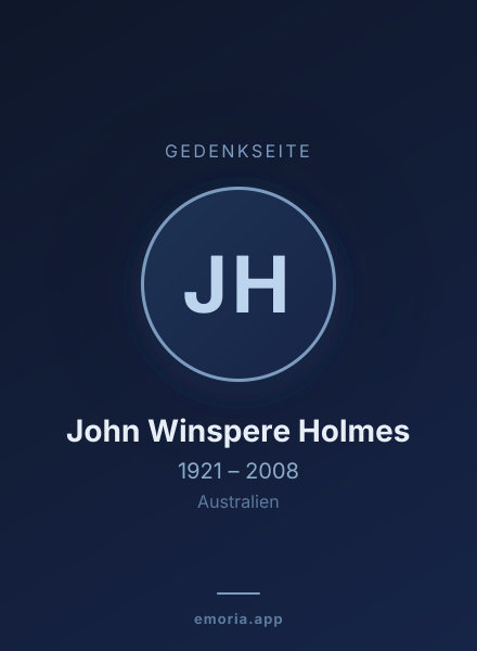 Gedenkportrait von John Winspere Holmes
