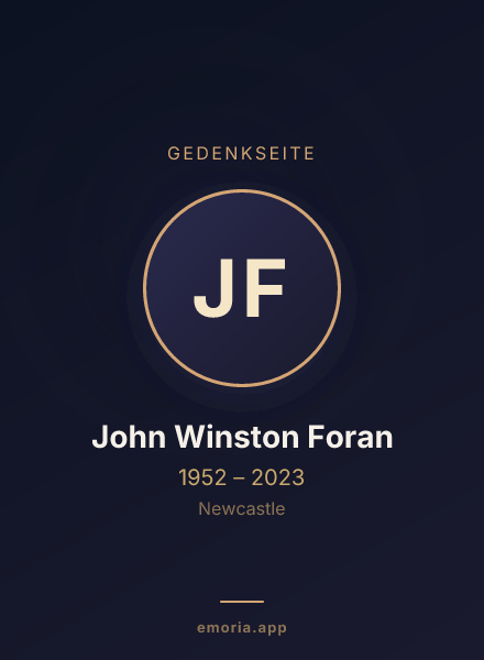 Gedenkportrait von John Winston Foran