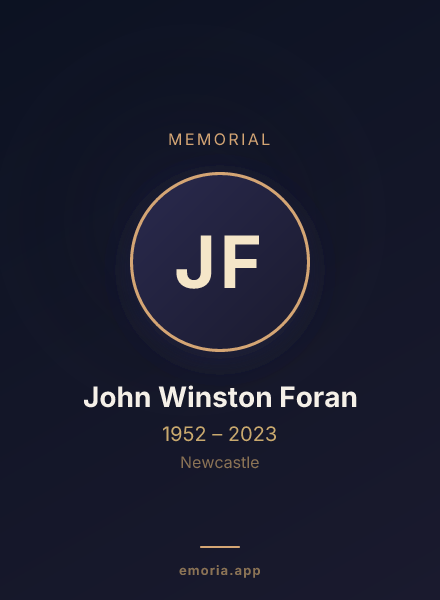 Memorial portrait of John Winston Foran