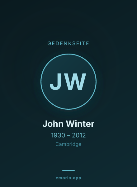 Gedenkportrait von John Winter