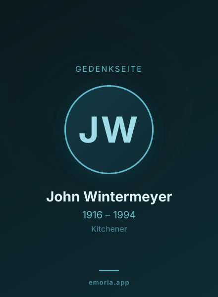 Gedenkportrait von John Wintermeyer